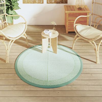 vidaXL Outdoor-Teppich Grün Ø120 cm PP