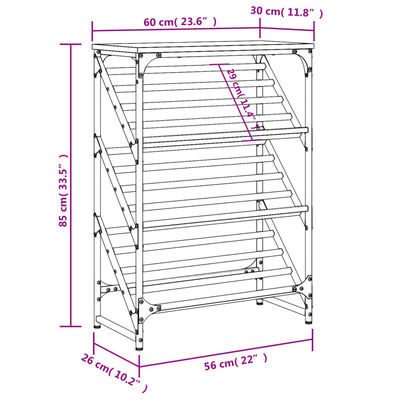 vidaXL Schuhregal Schwarz 60x30x85 cm Holzwerkstoff