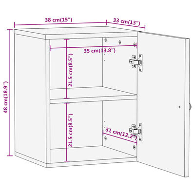 vidaXL Bad-Wandschrank 38x33x48 cm Massivholz Mango