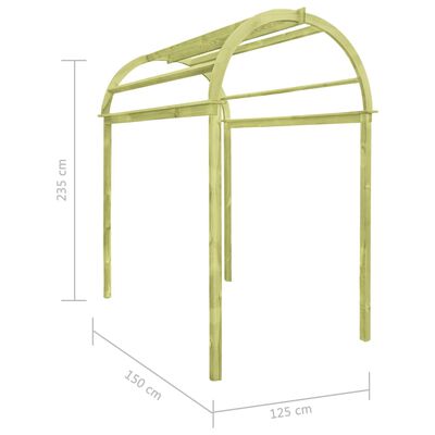 vidaXL Gartenbogen 125×150×235 cm Imprägniertes Kiefernholz