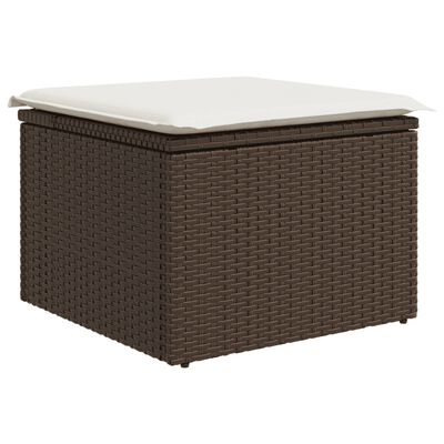 vidaXL 4-tlg. Garten-Sofagarnitur mit Kissen Braun Poly Rattan