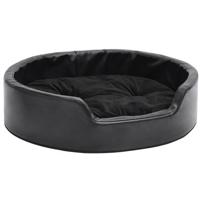 vidaXL Hundebett Schwarz 69x59x19 cm Plüsch und Kunstleder