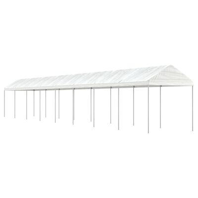 vidaXL Pavillon mit Dach Weiß 17,84x2,28x2,69 m Polyethylen