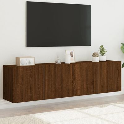 vidaXL TV-Wandschränke 2 Stk. Braun Eichen-Optik 80x30x41 cm