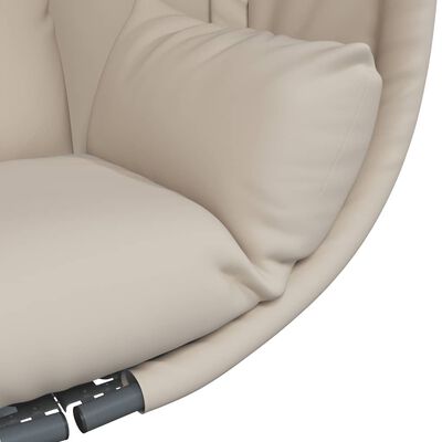 vidaXL Hängesessel Ei-Design mit Ständer Beige Stoff und Stahl