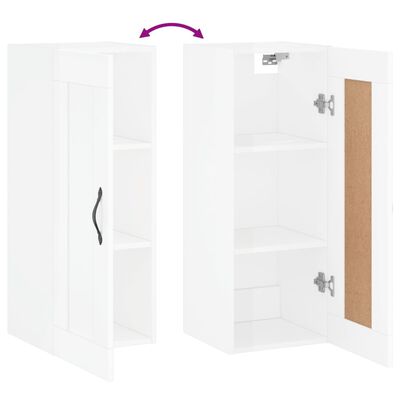 vidaXL Wandschrank Hochglanz-Weiß 34,5x34x90 cm Holzwerkstoff