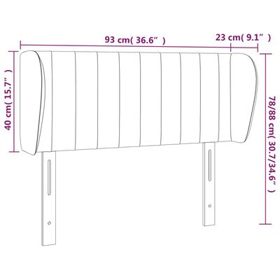 vidaXL Kopfteil mit Ohren Grün 93x23x78/88 cm Stoff