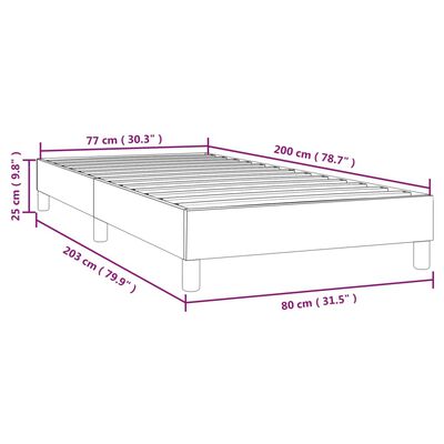 vidaXL Bettgestell Dunkelbraun 80x200 cm Stoff