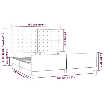 vidaXL Bettgestell mit Kopfteil Weiß 180x200 cm Kunstleder