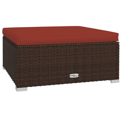 vidaXL 6-tlg. Garten-Lounge-Set mit Auflagen Poly Rattan Braun