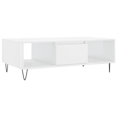 vidaXL Couchtisch Hochglanz-Weiß 104x60x35 cm Holzwerkstoff