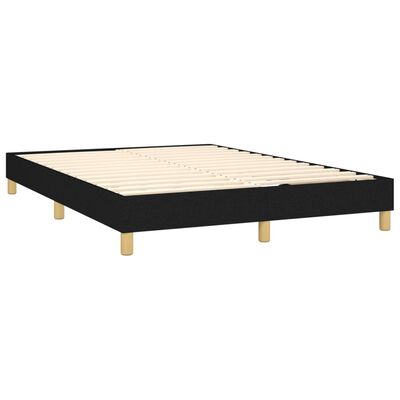 vidaXL Boxspringbett mit Matratze & LED Schwarz 140x200 cm Stoff