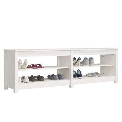 vidaXL Schuhbank Weiß 160x36,5x50 cm Massivholz Kiefer