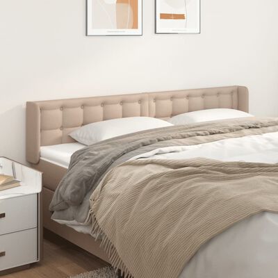 vidaXL Kopfteil mit Ohren Cappuccino-Braun 183x16x78/88 cm Kunstleder