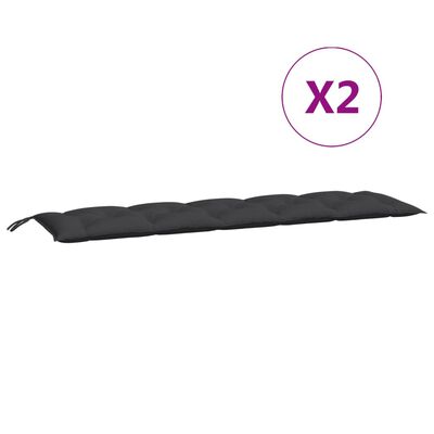 vidaXL Gartenbank-Auflage Schwarz 180x(50+50)x7 cm Oxford-Gewebe