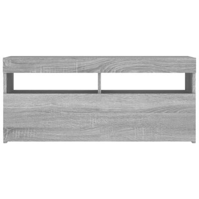 vidaXL TV-Schrank mit LED-Leuchten Grau Sonoma 90x35x40 cm