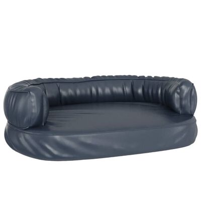 vidaXL Hundebett Ergonomisch Schaumstoff Dunkelblau 75x53cm Kunstleder