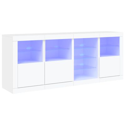 vidaXL Sideboard mit LED-Leuchten Weiß 164x37x67 cm