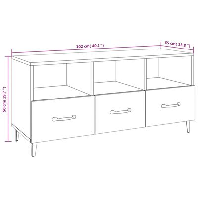 vidaXL TV-Schrank Grau Sonoma 102x35x50 cm Holzwerkstoff