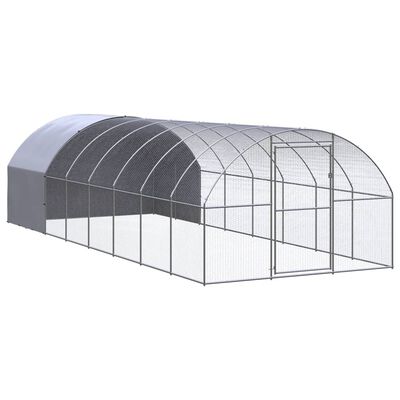 vidaXL Outdoor-Hühnerstall 3x8x2 m Verzinkter Stahl