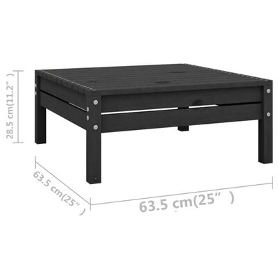 vidaXL 13-tlg. Garten-Lounge-Set Schwarz Massivholz Kiefer