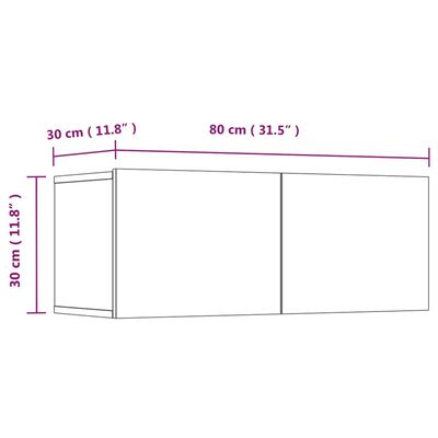 vidaXL TV-Schränke 4 Stk. Sonoma-Eiche 80x30x30 cm Holzwerkstoff