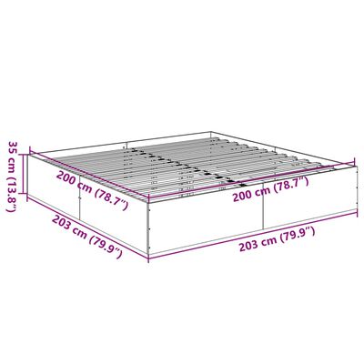 vidaXL Bettgestell Räuchereiche 200x200 cm Holzwerkstoff