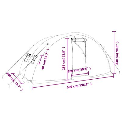 vidaXL Gewächshaus mit Stahlrahmen Grün 10 m² 5x2x2,3 m