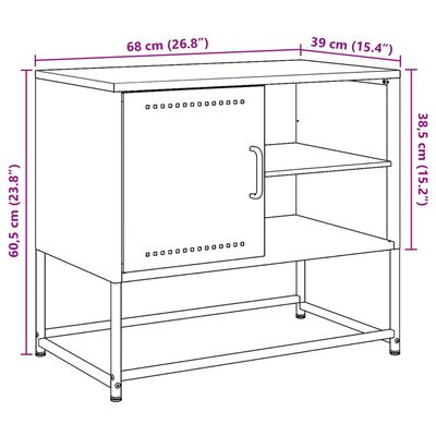 vidaXL TV-Schrank Anthrazit 100,5x39x60,5 cm Stahl