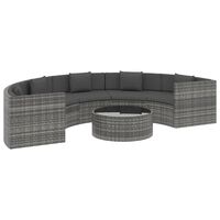 vidaXL 6-tlg. Garten-Lounge-Set mit Kissen Poly Rattan Grau