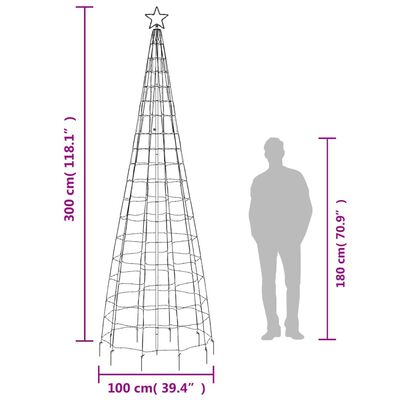 vidaXL LED-Weihnachtsbaum mit Erdspießen 570 LEDs Warmweiß 300 cm