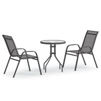 vidaXL 3-tlg. Garten-Bistro-Set Grau