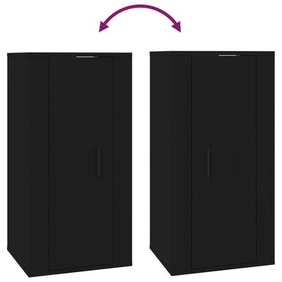 vidaXL TV-Wandschrank Schwarz 40x34,5x80 cm