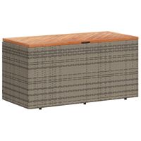 vidaXL Gartentruhe Grau 110x50x54 cm Poly Rattan Akazienholz