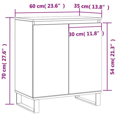 vidaXL Sideboard Räuchereiche 60x35x70 cm Holzwerkstoff