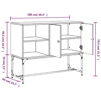 vidaXL Sideboard Braun Eichen-Optik 100x40x79,5 cm Holzwerkstoff