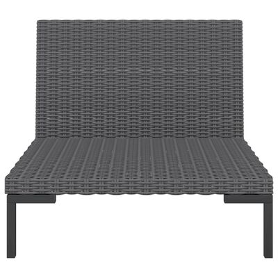 vidaXL Gartensofas 2 Stk. mit Kissen Halbrundes Poly Rattan