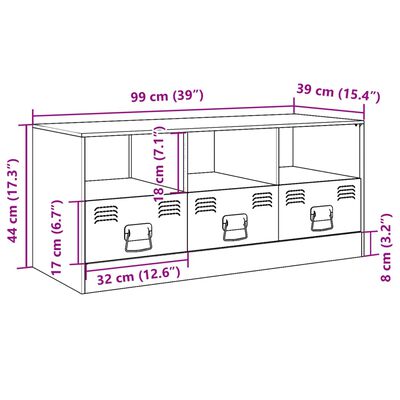 vidaXL TV-Schrank Weiß 99x39x44 cm Stahl