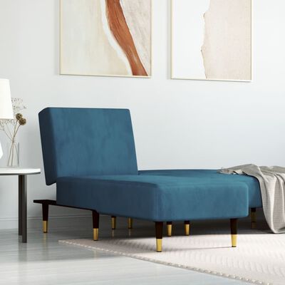 vidaXL Chaiselongue Blau Samt