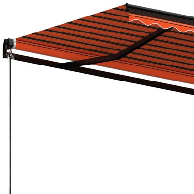 vidaXL Markise Manuell Einziehbar 450x350 cm Orange und Braun