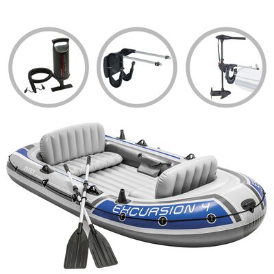 Intex Schlauchboot-Set Excursion 4 mit Trolling-Motor und