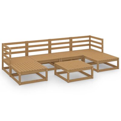 vidaXL 7-tlg. Garten-Lounge-Set Massivholz Kiefer