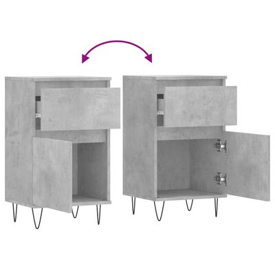 vidaXL Sideboards 2 Stk. Betongrau 40x35x70 cm Holzwerkstoff