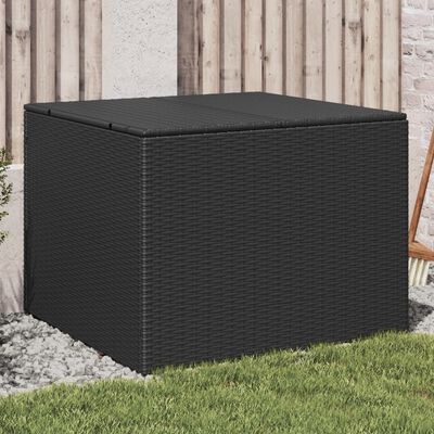 vidaXL Gartentruhe Schwarz 291L Poly Rattan