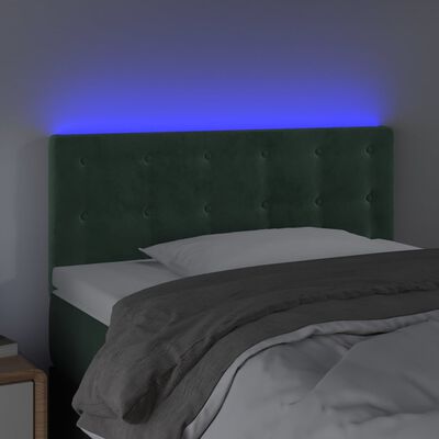 vidaXL LED Kopfteil Dunkelgrün 80x5x78/88 cm Samt