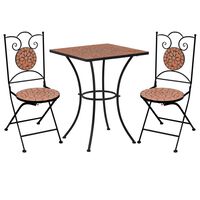 vidaXL 3-tlg. Bistro-Set Mosaik Keramik Terrakotta