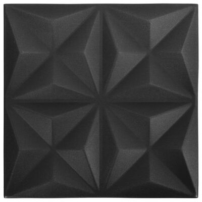 vidaXL 3D-Wandpaneele 48 Stk. 50x50 cm Origami Schwarz 12 m²