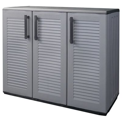 vidaXL Gartenschrank Grau und Schwarz 102x37x84 cm PP