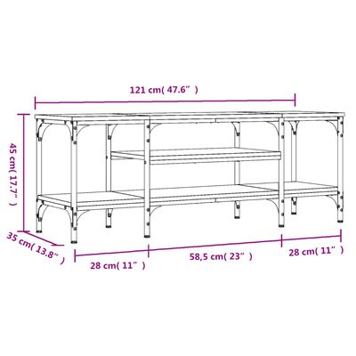 vidaXL TV-Schrank Schwarz 121x35x45 cm Holzwerkstoff & Eisen