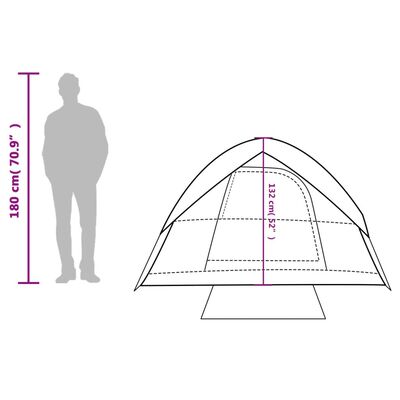 vidaXL Kuppel-Campingzelt 3 Personen Blau Wasserdicht